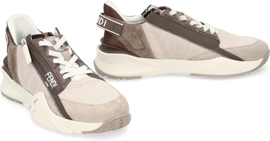 Fendi Beige Sneakers Lage Top Slip-On Elastische