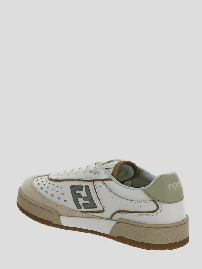 Fendi Geëmbosseerd Logo Leren Denim Sneakers - Foto 2