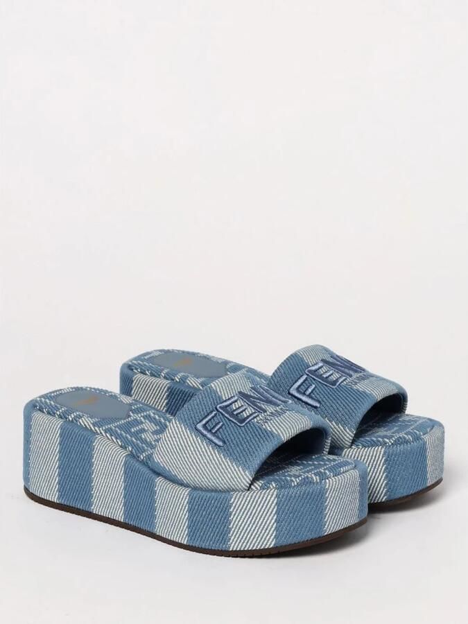Fendi Gestreepte Plateau Sandalen