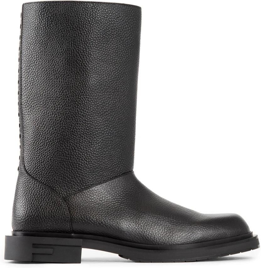 Fendi Leren enkellaarsjes met blokhak