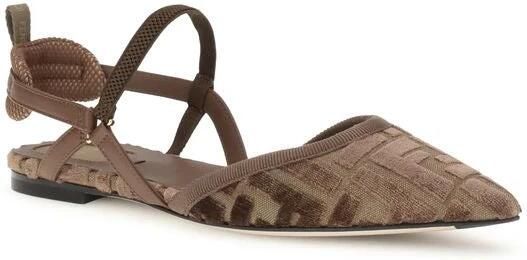 Fendi Lite Slingback Ballerina met FF Borduurwerk