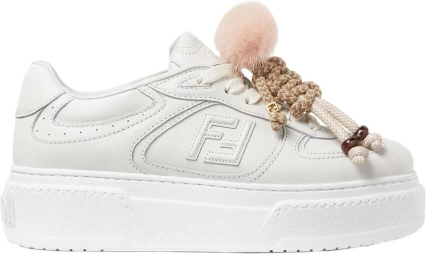 Fendi Low-Top Leren Sneakers met F Logo Detail