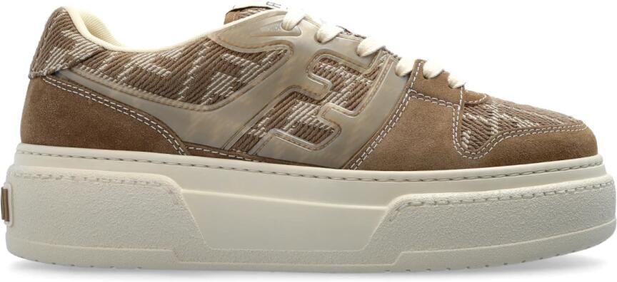 Fendi Bruine Platform Denim Sneakers - Foto 2