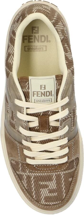 Fendi Bruine Platform Denim Sneakers - Foto 3