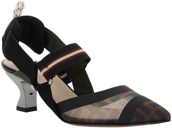 Fendi Mesh Toe Sling-Back Kitten Heel Pumps - Foto 3