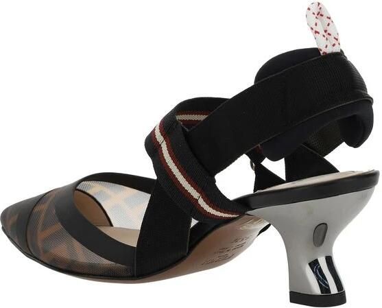 Fendi Mesh Toe Sling-Back Kitten Heel Pumps - Foto 2