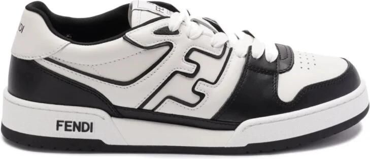 Fendi Mix Vitello Logo Zwart Wit Stijl