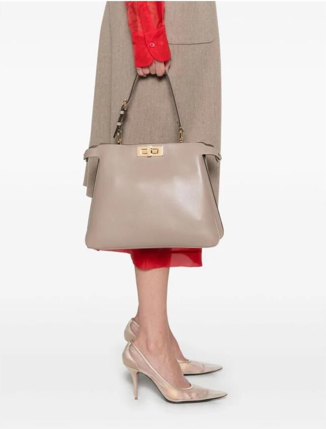 Fendi Elegante Peekaboo Leren Handtas - Foto 2