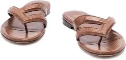 Fendi Platte sandalen van reliëfleer - Foto 2