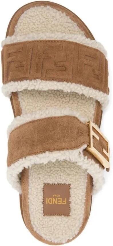 Fendi Sandalen met reliëf FF-logo en voering van shearling - Foto 2