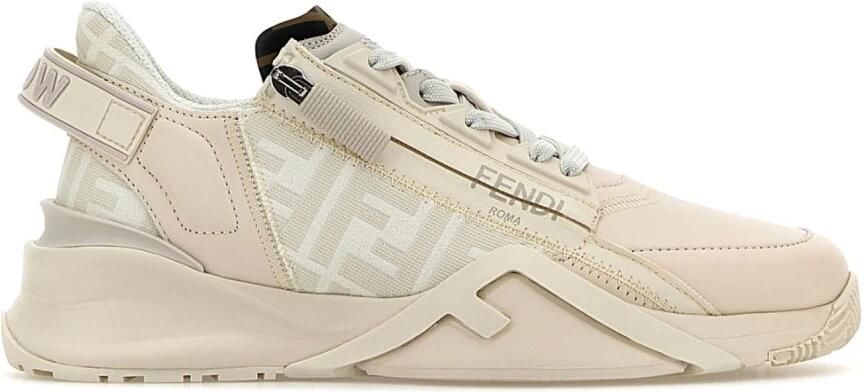 Fendi Sneakers Low Top Sneaker Of Leather in crème - Foto 3
