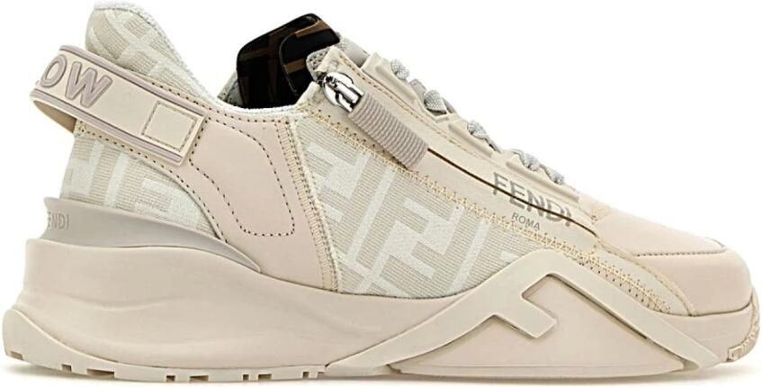 Fendi Sneakers Low Top Sneaker Of Leather in crème - Foto 2