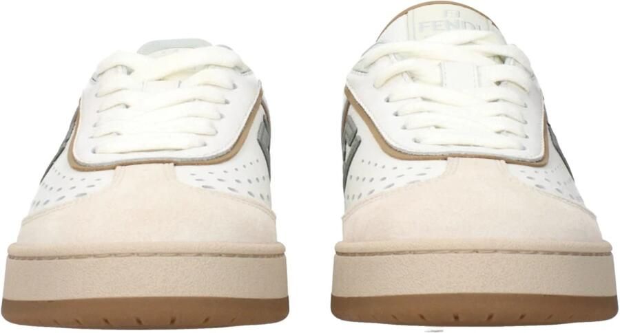 Fendi Witte Leren Lage Sneakers