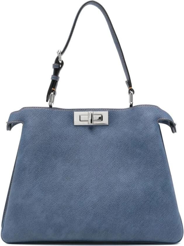 Fendi Zachte Peekaboo Leren Tas in Blauw