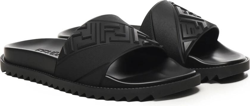 Fendi Zwarte Rubber Hoge Band Schoenen