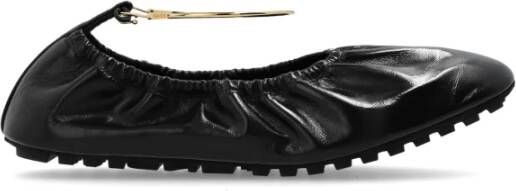 Fendi Filo ballerina's in slangenprint Black Dames