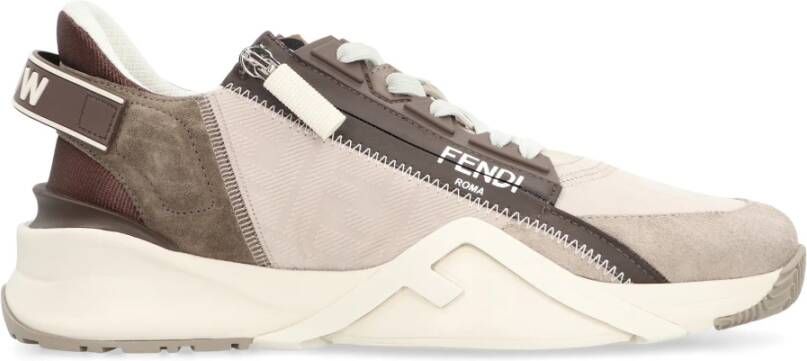 Fendi Beige Sneakers Lage Top Slip-On Elastische - Foto 2