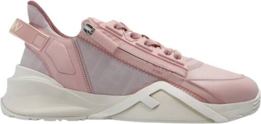 Fendi Flow Sneakers met Veters en Ritssluiting Pink Dames