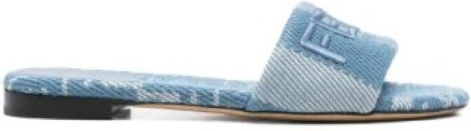 Fendi Geborduurde Logo Slide Sandaal