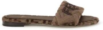 Fendi Geborduurde Logo Slide Sandalen