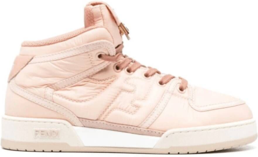 Fendi Geëmbosseerde hoge sneakers Pink Dames