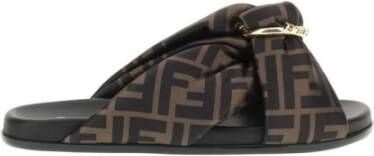 Fendi Geknoopte Satijnen Slide Sandalen