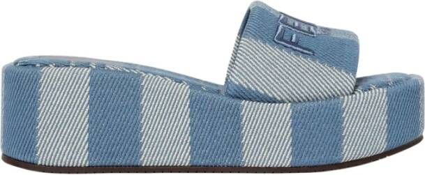 Fendi Clear Blue Gestreepte Sandalen