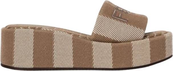 Fendi Gestreepte Plateau Sandalen