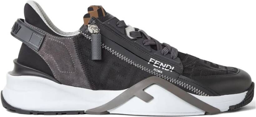Fendi Grijze Slip-On Sneakers met Elastische Veters