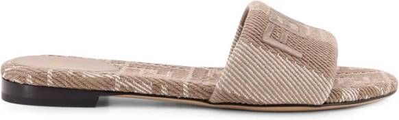 Fendi Jacquard Denim Sandalen