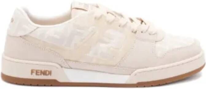 Fendi Jacquard FF Sneakers in ivoor