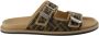 Fendi Bruine Platte Sandalen Elegante Metalen Details Brown Heren - Thumbnail 4