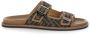 Fendi Bruine Platte Sandalen Elegante Metalen Details Brown Heren - Thumbnail 13