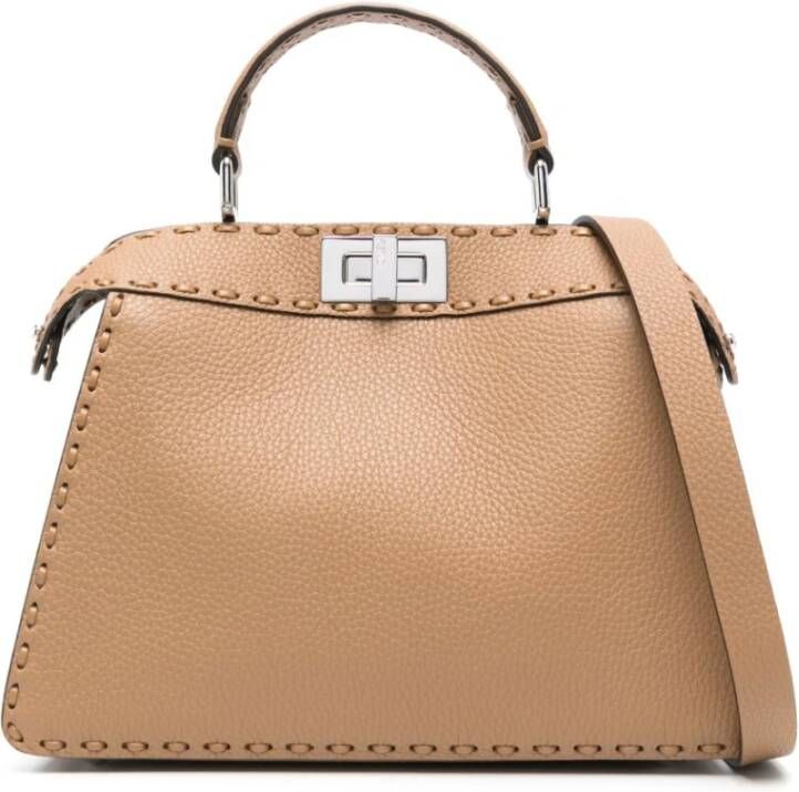 Fendi Kameelbruine Peekaboo ISeeU Tote Tas