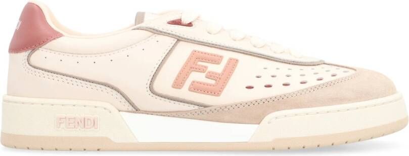 Fendi Leren lage sneakers met suède inzetstukken