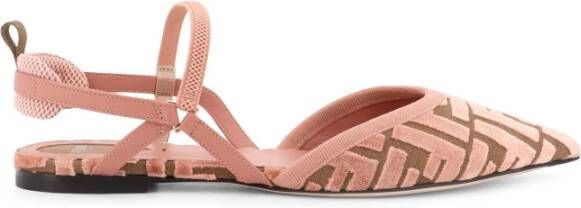 Fendi Leren Puntige Neus Platte Schoenen