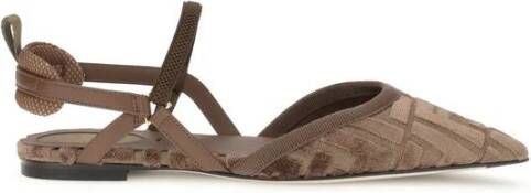 Fendi Lite Slingback Ballerina met FF Borduurwerk