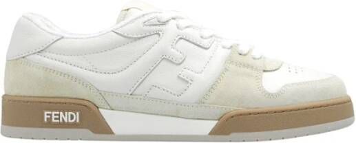Fendi Gepaneelde Ronde Neus Veterschoenen White Heren
