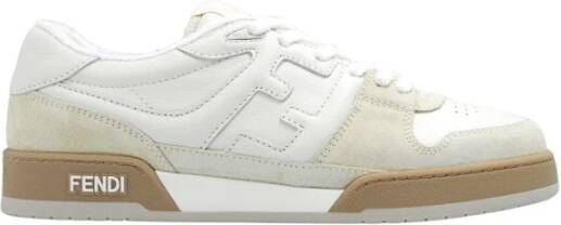 Fendi Gepaneelde Ronde Neus Veterschoenen White Heren