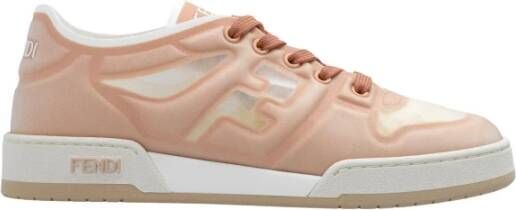 Fendi Roze Vezel Sneakers Casual Vetersluiting