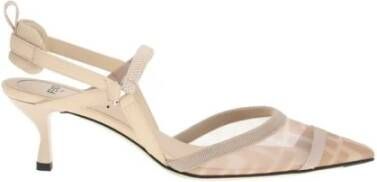 Fendi Mesh Kitten Heel Slingback Pumps