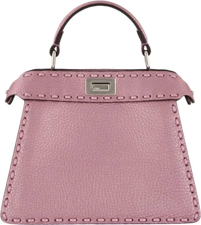 Fendi Metallic Pink Peekaboo Petite Tas