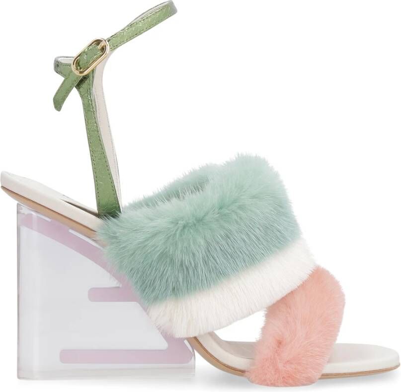 Fendi Mink Bont Hak Sandalen