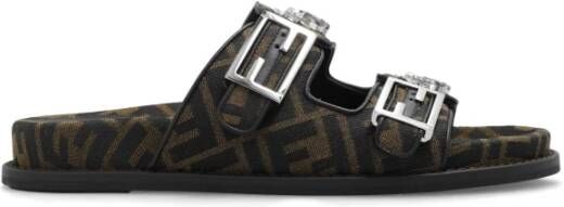 Fendi Monogram 'Feel' slides Brown Dames