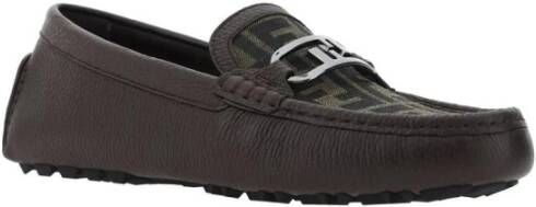Fendi Monogram Leren Loafers met Metalen Hardware
