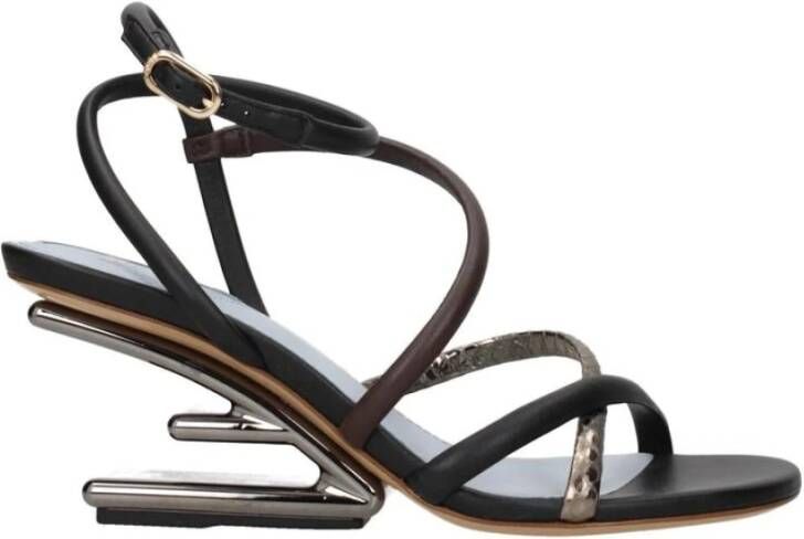 Fendi Multicolor Middelhoge Gespsandalen Open Neus
