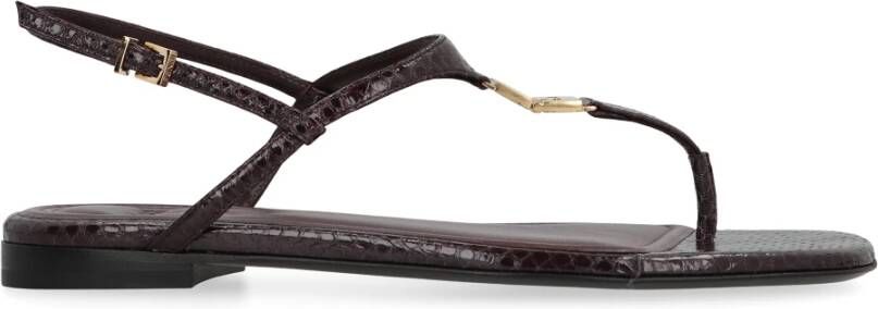 Fendi Python Leren Sandalen met Enkelband