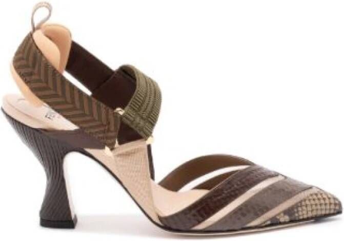 Fendi Python Nylon Barefoot Sandal