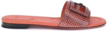Fendi Python Print FF Logo Sandalen