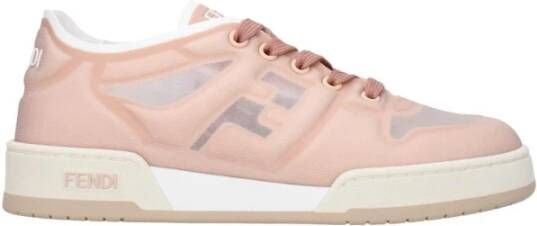 Fendi Roze Lace-Up Logo Sneakers